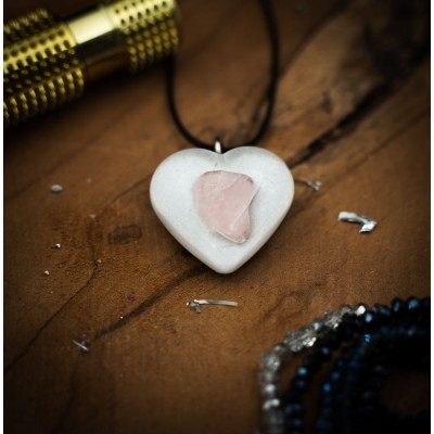 Rose opal - orgonite heart...